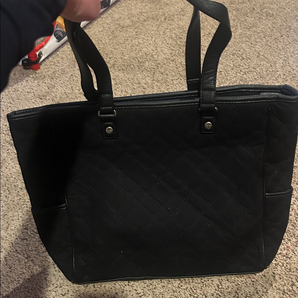 thirty-one Black Quilted Tote Bag